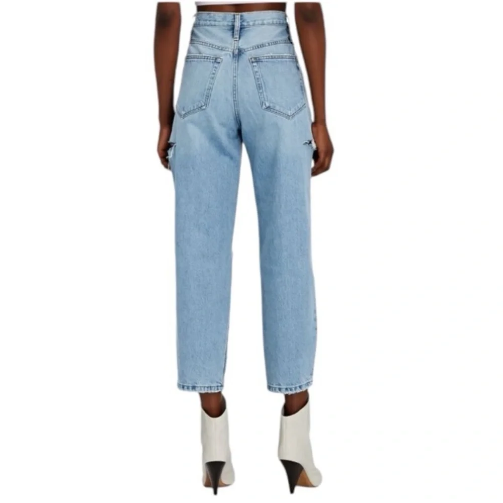 Frame Barrel High Rise Nappa Rips Distressed Cropped Jeans - Picture 3 of 15